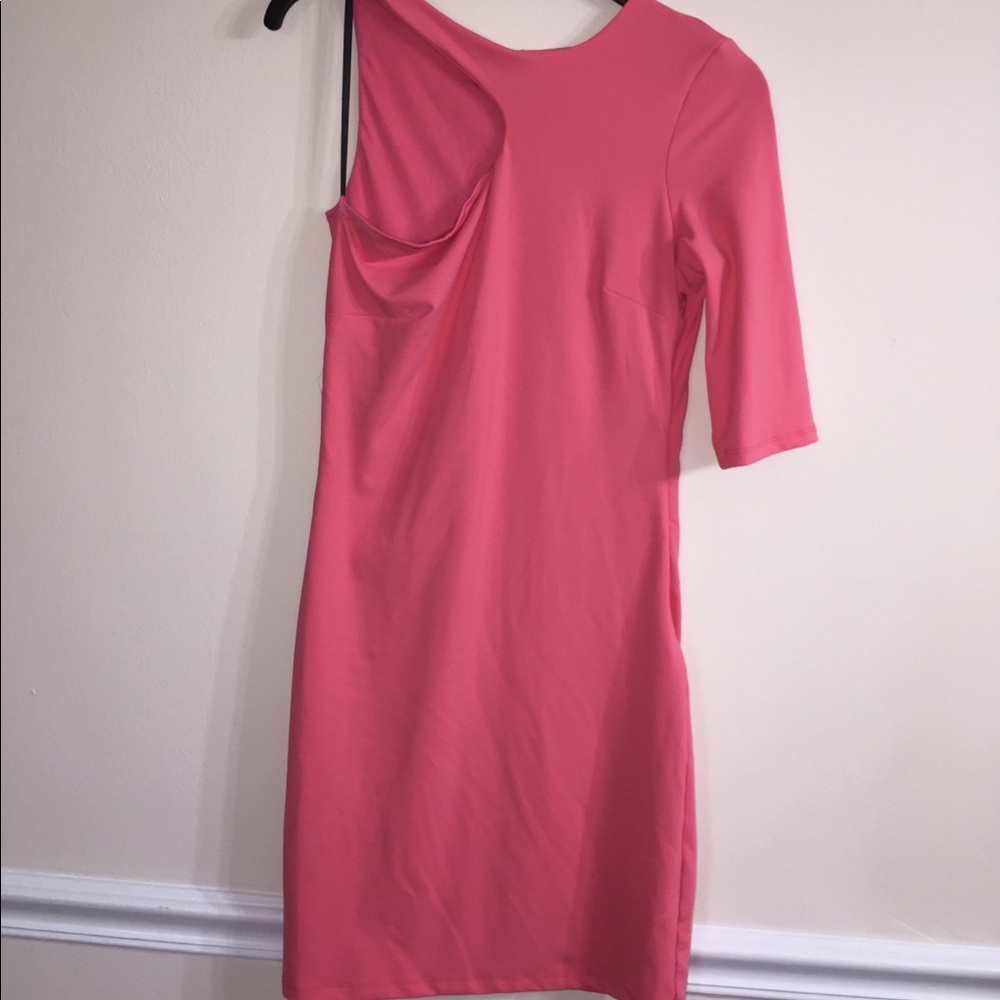 bebe coral mini dress